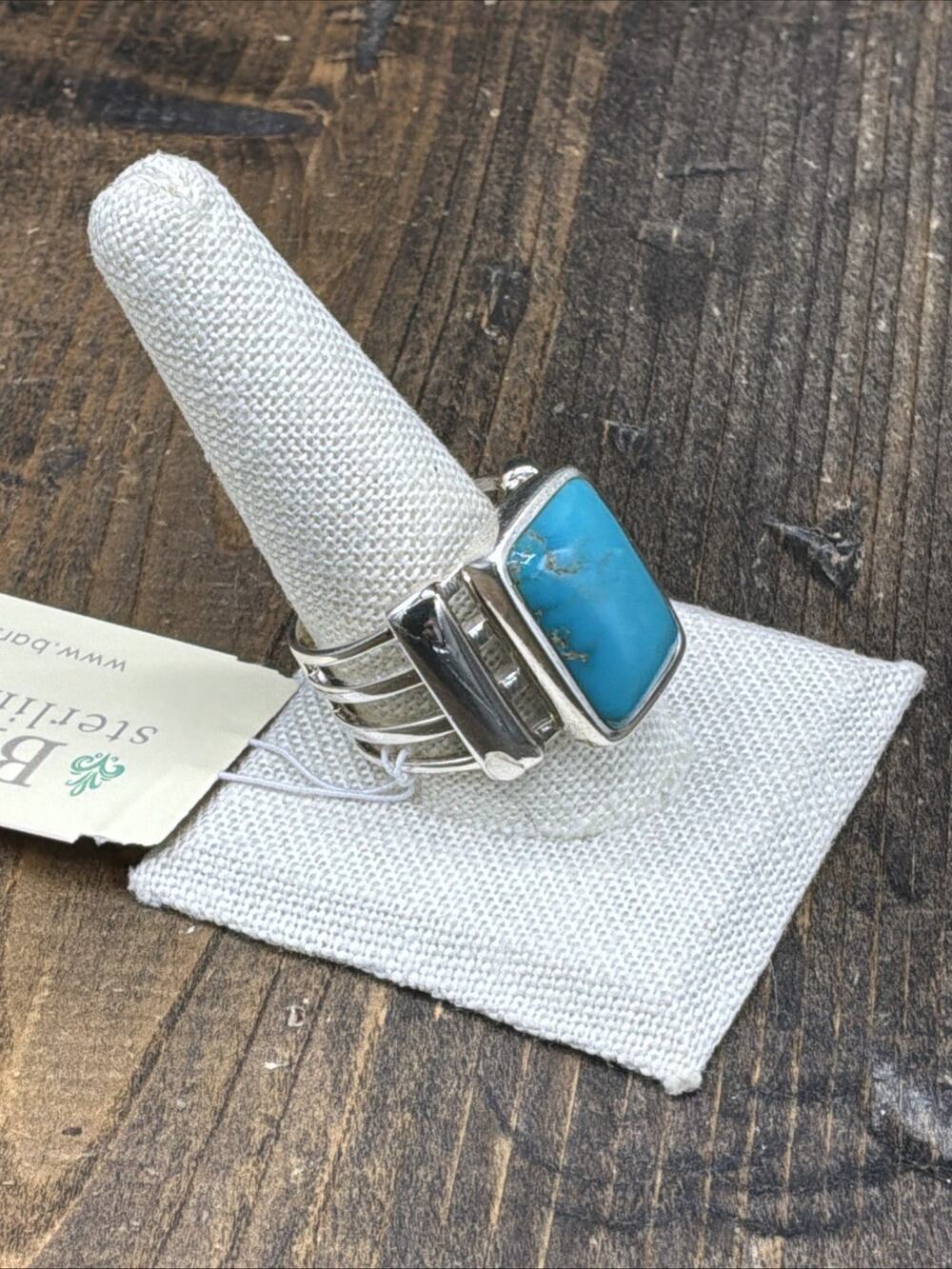 Barse Tuxedo Ring- Turquoise- Sterling Silver -11-NWT
